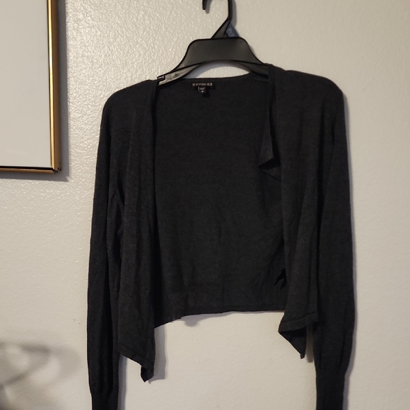 Express Black Cardigan Sweater Lightweight Knit - Picture 6 of 6